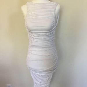 Super sexy Alice and Olivia white ruched dress